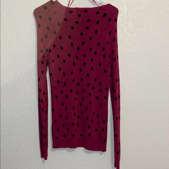 Fitted burgundy Long Sleeve crew Neck top - Picture 5 of 5